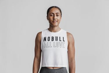 Nobull Muscle All Love Women's Tank Tops White | Australia (EQ5691)